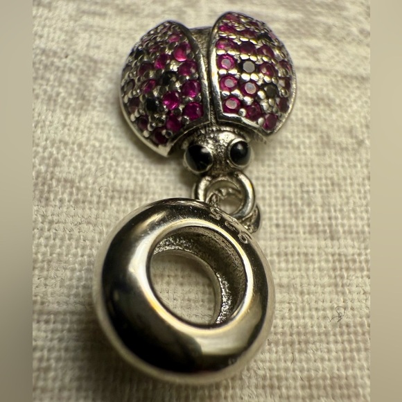 NWT Sterling Silver Good Luck Ladybug Charm w/Color-Shifting Stones - Picture 2 of 5